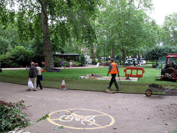 Returfing Russell Square