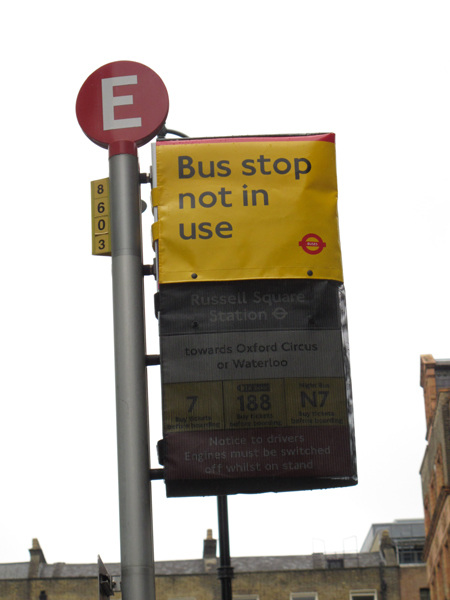 Bus stop not in use