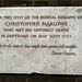 Christopher Marlowe's plaque St Nicholas Church Deptford