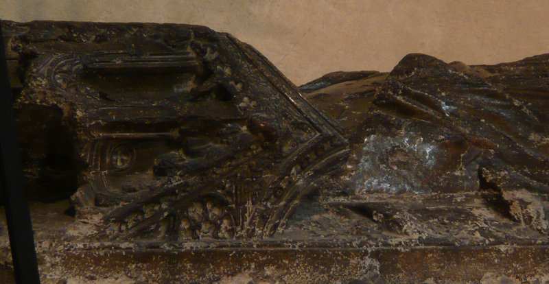 rochester cathedral,gable of tomb of bishop de st.martin , purbeck marble, 1274