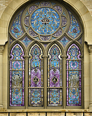 Stained Glass Window – The Former Temple Emanuel, Pearl Street, Denver, Colorado