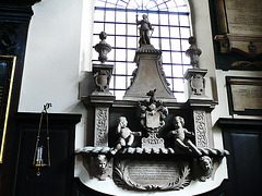 st.mary abchurch, london,c17 tomb of sir patience ward of 1696, lord mayor in 1680