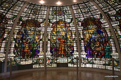 Stained glass from the Baltic Exchange displayed in the Maritime Museum at Greenwich