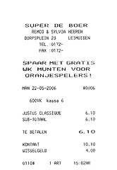 A day in the country: receipt for cigars bought in Leimuiden