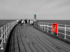 Red and Green for Safety on Whitby Pier