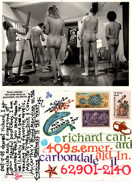 mail art postcard for richard