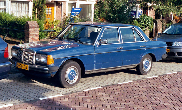 Some old stuff: 1984 Mercedes-Benz 200 (W123) with horseshoe on the grill