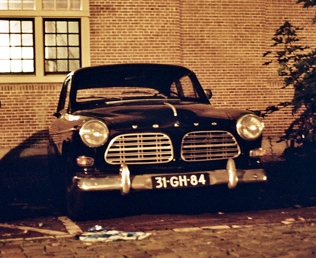 1967 Volvo 121 at night