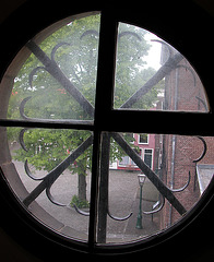 View from a window of the Gravensteen in Leiden, the Netherlands