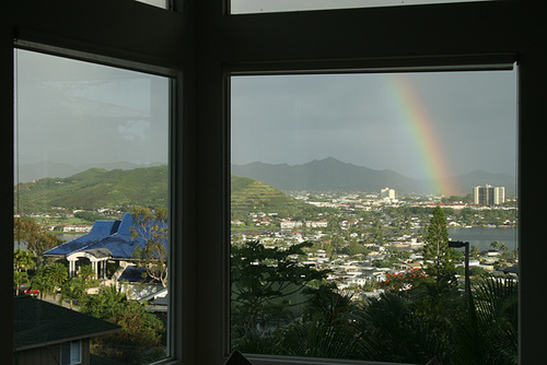 Rainbow from the Sumit Restaurant