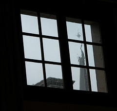 View from a window of the Gravensteen in Leiden, the Netherlands