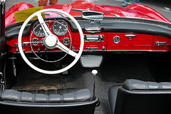 Mercs at the National Oldtimer Day: dashboard of a 1956 Mercedes-Benz 190 SL