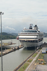Cruise ship entering the locks