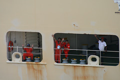 Crew on cargo ship