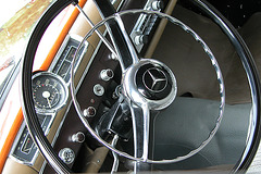 Mercs at the National Oldtimer Day: dashboard of a 1950s Mercedes-Benz 170