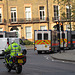 Police vans in front of march Russell Square
