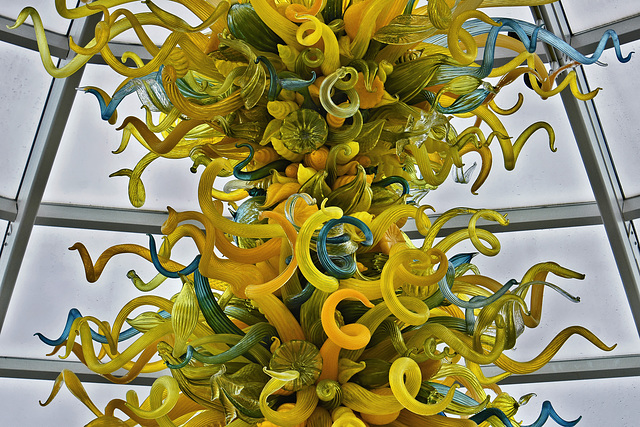 "Goldenrod, Teal and Citron" Chandelier – Entrance Hall, Phipps Conservatory, Pittsburgh, Pennsylvania