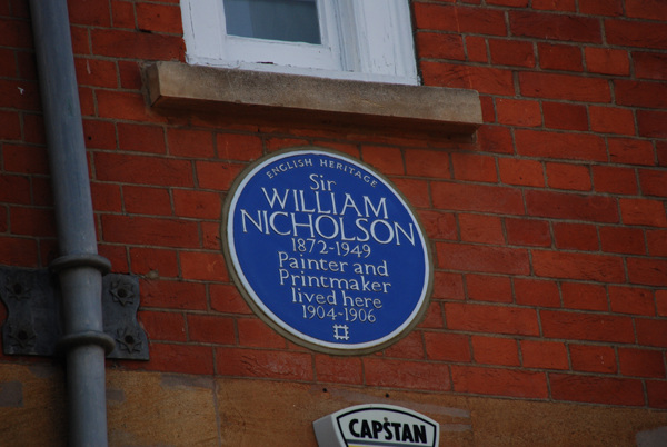 Sir William Nicholson, blue plaque
