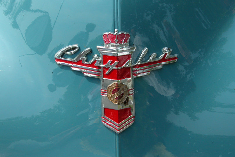 Car Badges at the National Oldtimer Day in Holland: 1948 Chrysler New Yorker