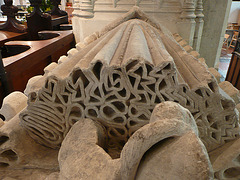 st.mary's church, luton,c14 monument to william wenlock, master of the farley hospital in luton, who died in 1392. note the crenellations around the tomb chest, they are not too common a design.