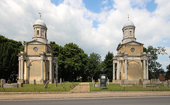The towers of Mistley Church, Essex