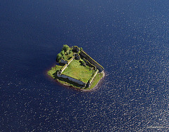 Lochindorb Castle on Lochindorb, from above