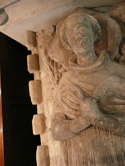 st.mary's church, luton,monument to william wenlock, master of the farley hospital in luton, who died in 1392. note the crenellations around the tomb chest, they are not too common a design.