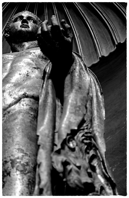 Rome Honeymoon Fuji XE-1 Vatican Museums Hercules Bronze 1 mono