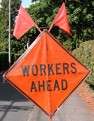 Workers ahead