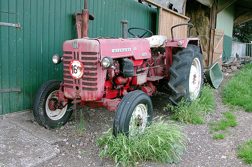 Farm equipment: abandoned International Harvester McCormick tractor