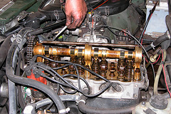 Checking and adjusting valves on a Mercedes-Benz 230 (W123)