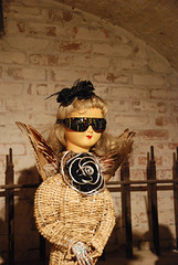 Wicker angel with shades