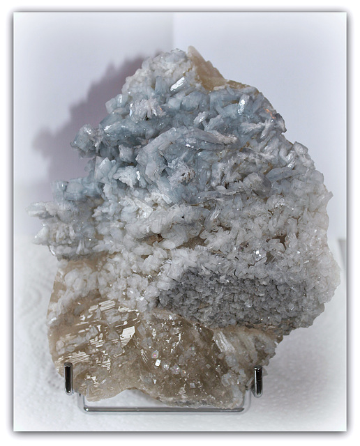 Baryte bleue d'Espagne sur Calcite  (2)