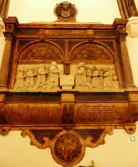 st.helen bishopsgate, london,monument to alderman robinson and family, 1599, in the west gallery