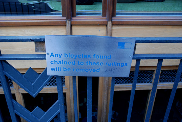 Bicycles will be removed