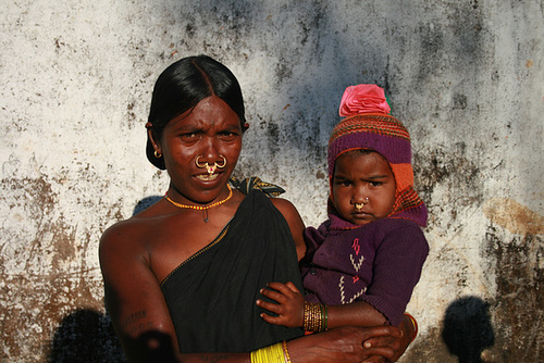 Tribal Woman and Child