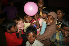 Jo With Some of the Rejoice Children