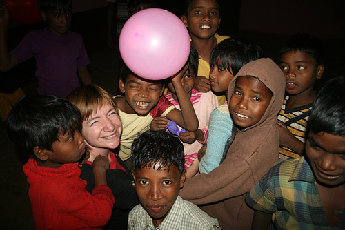 Jo With Some of the Rejoice Children