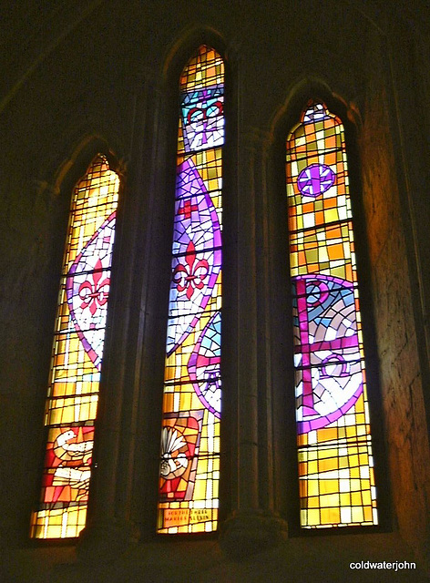 Pluscarden Abbey contemporary stained glass