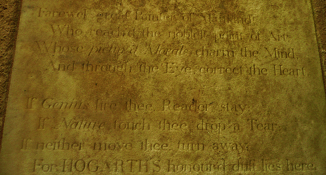 hogarth's epitaph, st.nicholas, chiswick, london