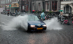Heavy rain in Leiden today