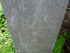 brompton cemetery, london,"pray also for the soul of"; secondary epitaph on the side of a memorial to a member of the confraternity of men and women of st.andrews, wells st.