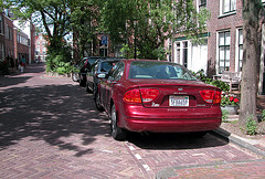A car with California license plates in Leiden