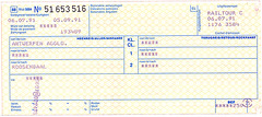 Railway tickets: International ticket from Antwerp to Roosendaal