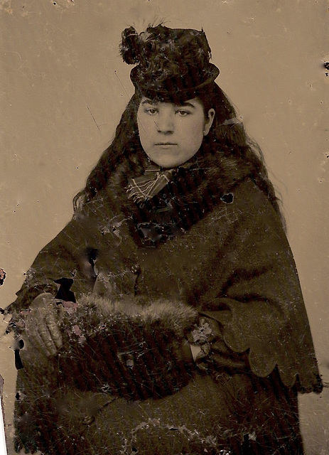 Woman With Muff Tintype