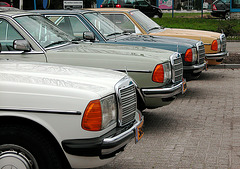 At a Mercedes-Benz meet-'n-drive: A Mercedes is available in many modern colours
