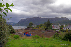 Plockton - view from Harbour Street of the bay at low tide