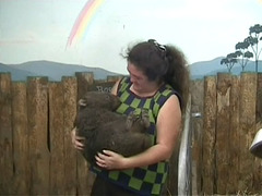 Sandy & baby wombat Rory
