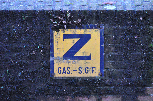 Old sign from the time of the City Gas Works