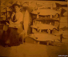Dhuie Russell Tully with some of her salmon, in progress ~JPG